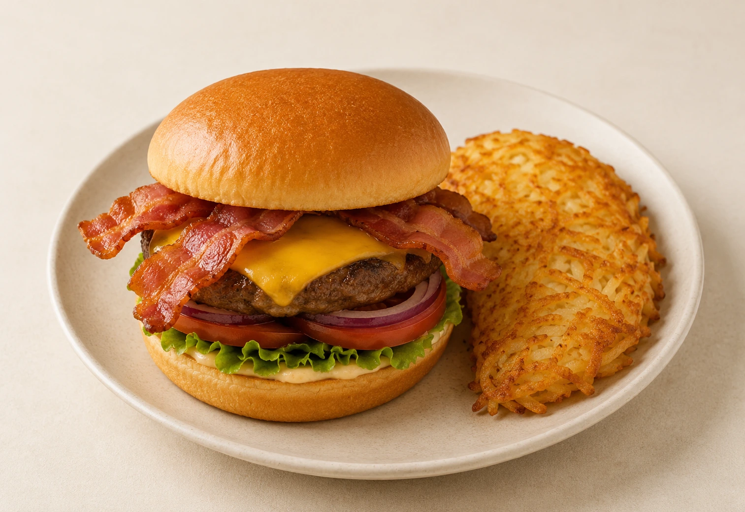 Waffle House Menu with Prices 2026 – Complete Price Guide & Calories 56 ANGUS 1/4-LB BACON HAMBURGER DELUXE with HASHBROWNS