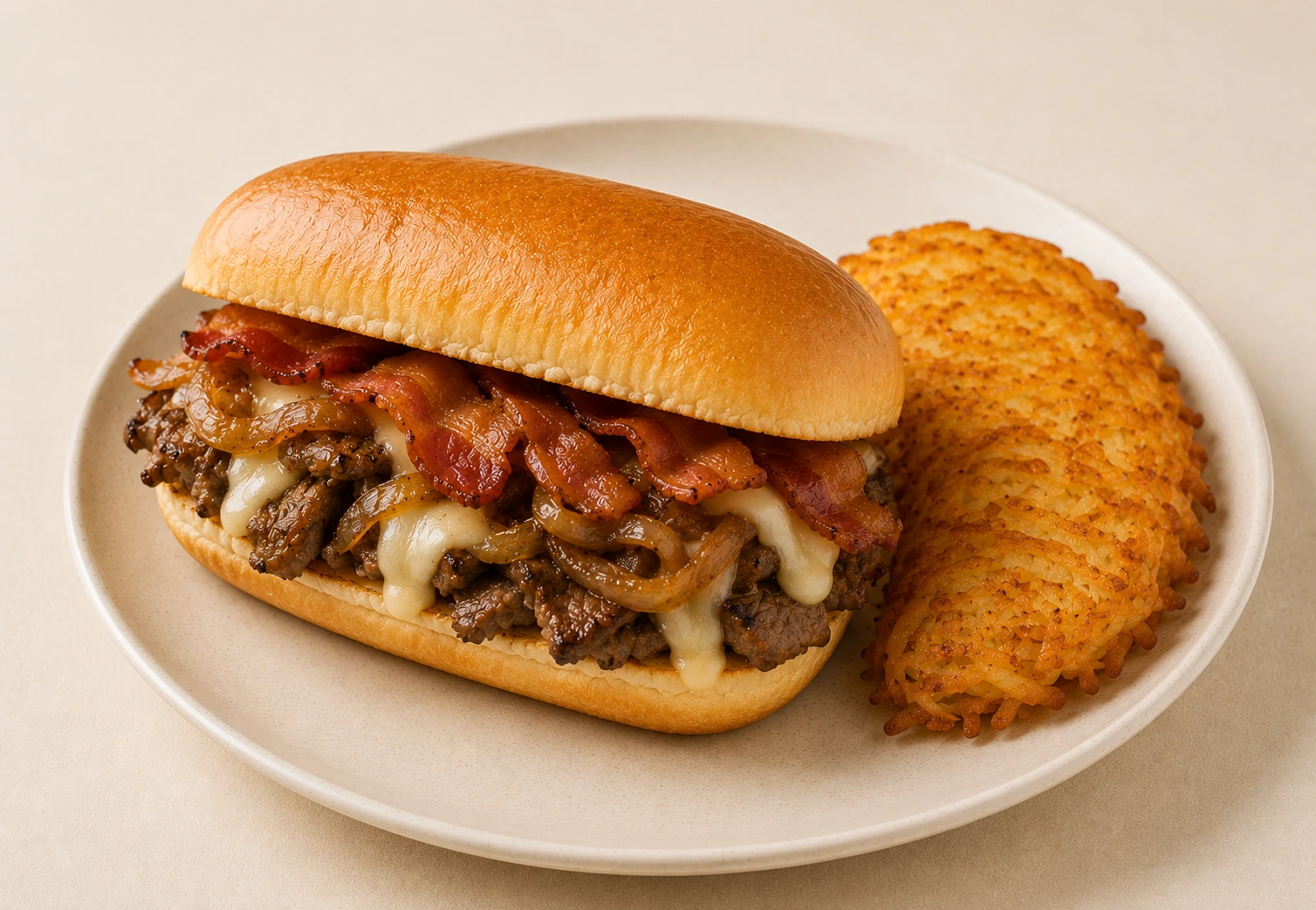 Waffle House Menu with Prices 2026 – Complete Price Guide & Calories 58 TEXAS BACON CHEESESTEAK™ MELT with HASHBROWNS